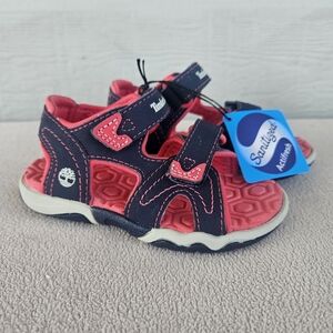Timberland Adventure Seeker 2-Strap Sandal Navy Pink Toddler SZ 6 Hook & Loop